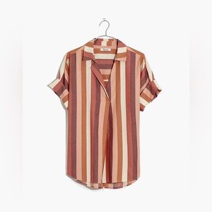Madewell Courier Button-Back Shirt in Munson Stripe